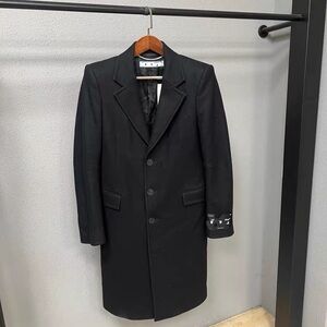 🚩steal authentic Off-White Black Trench Coat for Men
